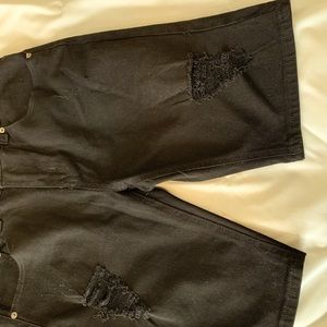 Royal blue ripped shorts